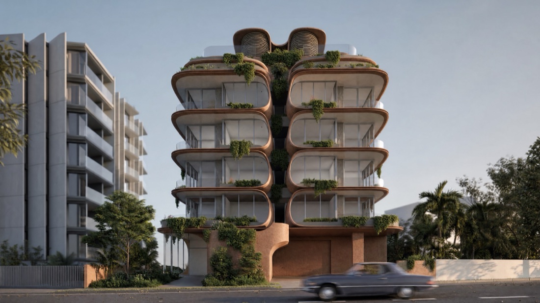 La Flor — sculptural residential building, Taringa